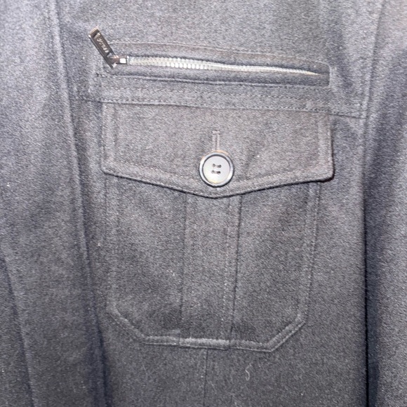 Guess Men's Black Wool Military Field Jacket Removable Hood XXL - Picture 6 of 8